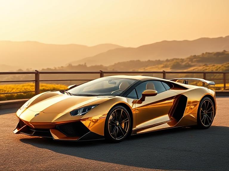 24K gold-plated Lamborghini Aventador in Dubai