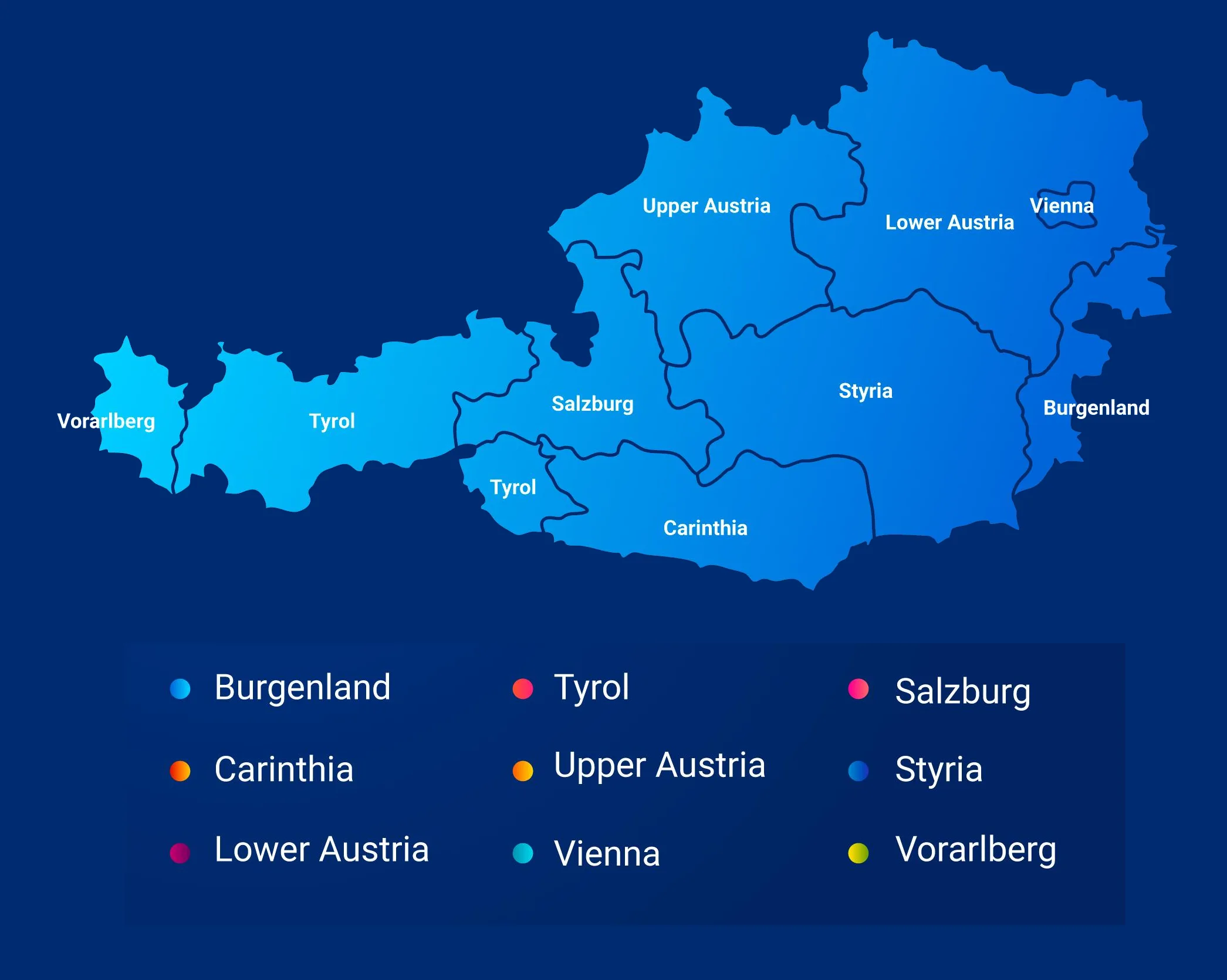 خريطة النمسا