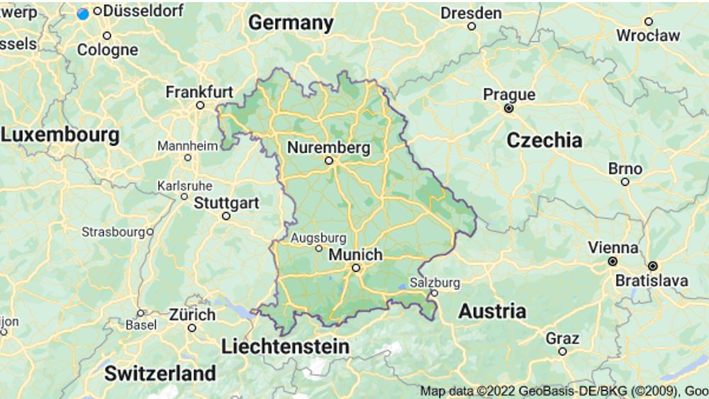 خريطة مقاطعة بايرن Bayern - حقائق ومعلومات هامة